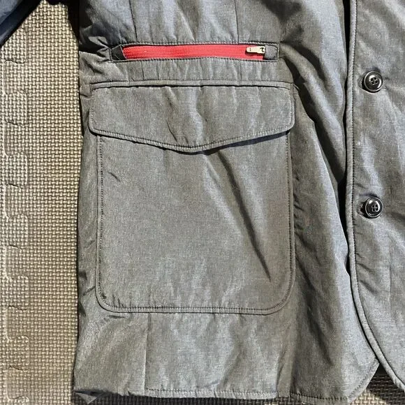 Untuckit jacket coat charcoal blazer sport coat zip button Caladoc sz‎ XL Gray